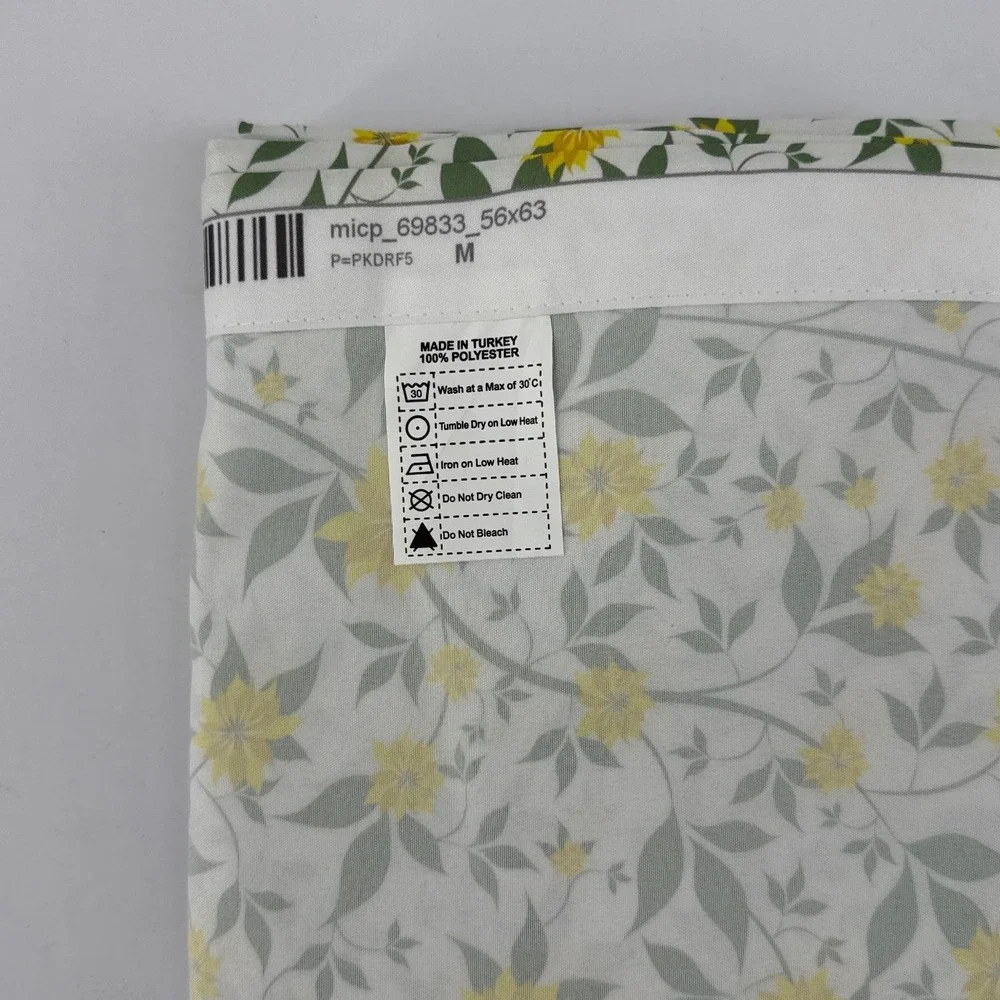 Ambesonne Floral Window Curtains 2 Panel Set Yellow Green White 56x63 Rod Pocket